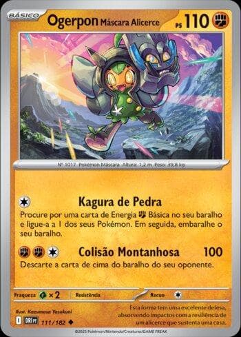 Carta Cornerstone Mask Ogerpon (111/182) do set Rivais Predestinados — Pokémon TCG | Bynx