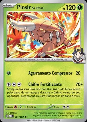 Carta Ethan's Pinsir (001/182) do set Rivais Predestinados — Pokémon TCG | Bynx