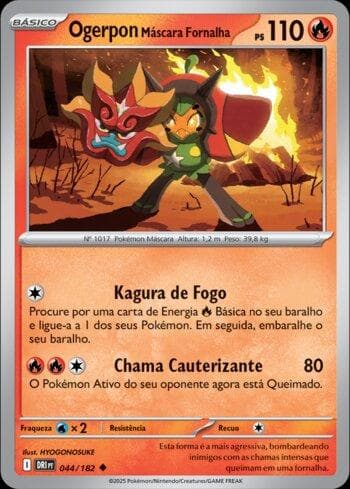 Carta Hearthflame Mask Ogerpon (044/182) do set Rivais Predestinados — Pokémon TCG | Bynx