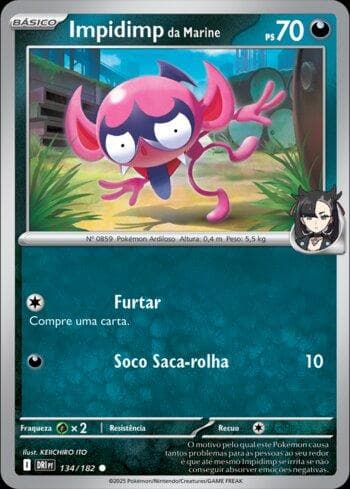 Carta Marnie's Impidimp (134/182) do set Rivais Predestinados — Pokémon TCG | Bynx