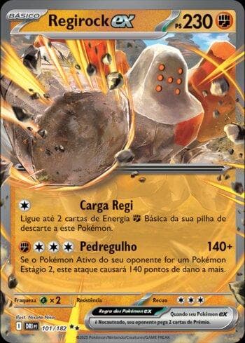 Carta Regirock ex (101/182) do set Rivais Predestinados — Pokémon TCG | Bynx