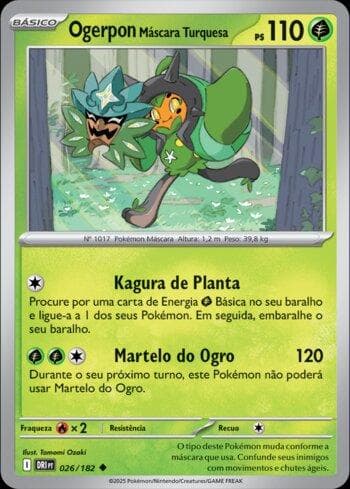 Carta Teal Mask Ogerpon (026/182) do set Rivais Predestinados — Pokémon TCG | Bynx