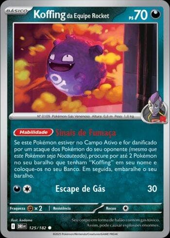 Carta Team Rocket's Koffing (125/182) do set Rivais Predestinados — Pokémon TCG | Bynx