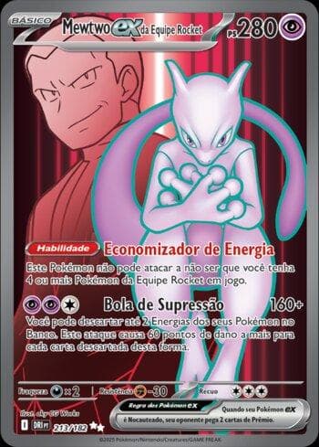 Carta Team Rocket's Mewtwo ex (213/182) do set Rivais Predestinados — Pokémon TCG | Bynx