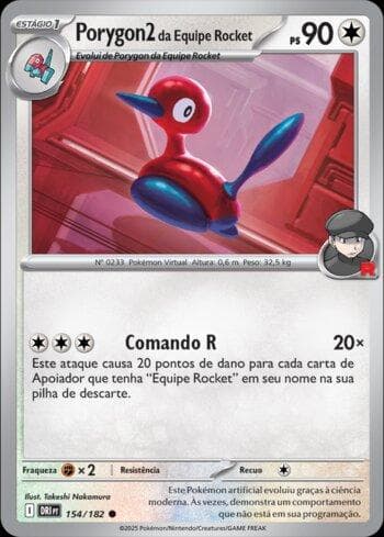 Carta Team Rocket's Porygon2 (154/182) do set Rivais Predestinados — Pokémon TCG | Bynx