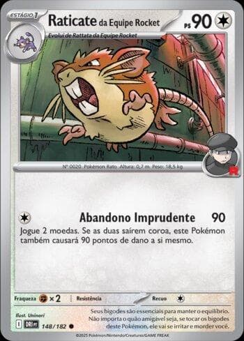 Carta Team Rocket's Raticate (148/182) do set Rivais Predestinados — Pokémon TCG | Bynx