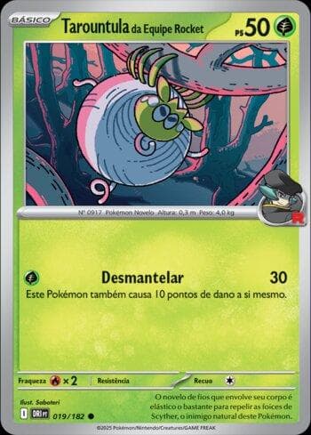 Carta Team Rocket's Tarountula (019/182) do set Rivais Predestinados — Pokémon TCG | Bynx