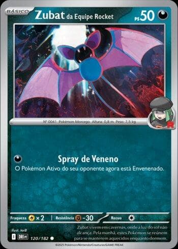 Carta Team Rocket's Zubat (120/182) do set Rivais Predestinados — Pokémon TCG | Bynx
