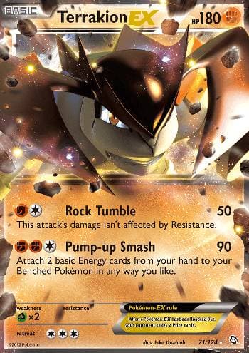Carta Terrakion-EX (71/124) do set Dragões Enaltecidos — Pokémon TCG | Bynx