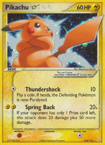 Pikachu Star (104/110) — EX Holon Phantoms