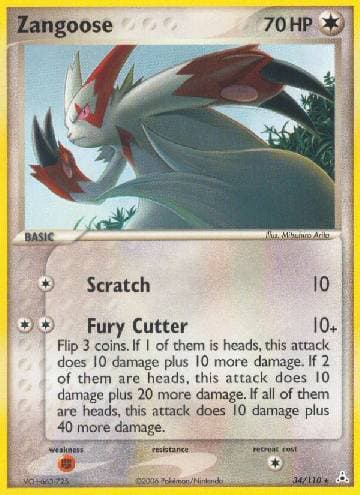 Carta Zangoose (34/110) do set EX Holon Phantoms — Pokémon TCG | Bynx