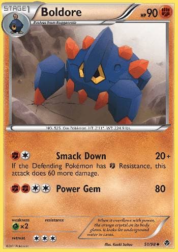 Carta Boldore (51/98) do set Poderes Emergentes — Pokémon TCG | Bynx