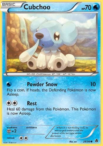 Carta Cubchoo (28/98) do set Poderes Emergentes — Pokémon TCG | Bynx