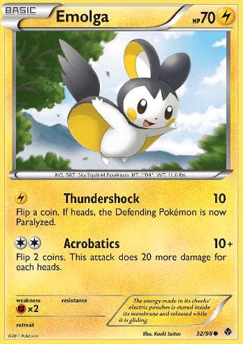 Carta Emolga (32/98) do set Poderes Emergentes — Pokémon TCG | Bynx