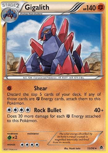 Carta Gigalith (53/98) do set Poderes Emergentes — Pokémon TCG | Bynx