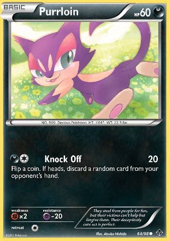 Carta Purrloin (64/98) do set Poderes Emergentes — Pokémon TCG | Bynx