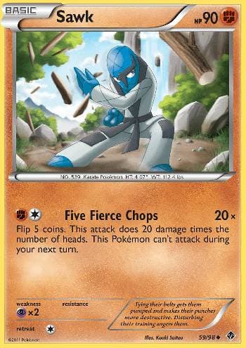 Carta Sawk (59/98) do set Poderes Emergentes — Pokémon TCG | Bynx