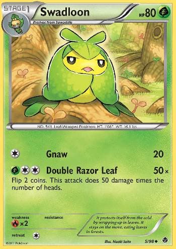 Carta Swadloon (5/98) do set Poderes Emergentes — Pokémon TCG | Bynx