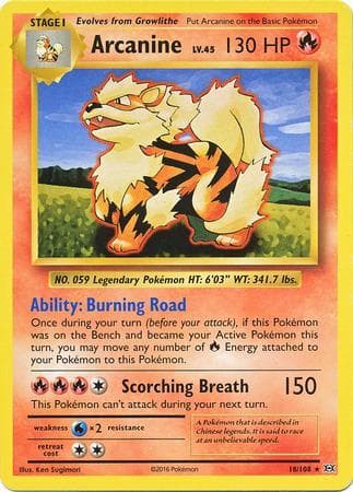 Carta Arcanine (18/108) do set Evoluções — Pokémon TCG | Bynx