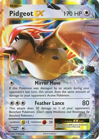 Carta Pidgeot-EX (64/108) do set Evoluções — Pokémon TCG | Bynx