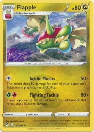 Carta Flapple (120/203) do set Céus em Evolução — Pokémon TCG | Bynx