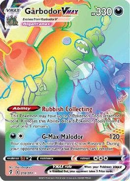 Carta Garbodor-VMAX (216/203) do set Céus em Evolução — Pokémon TCG | Bynx