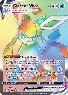 Carta Glaceon-VMAX (208/203) do set Céus em Evolução — Pokémon TCG | Bynx