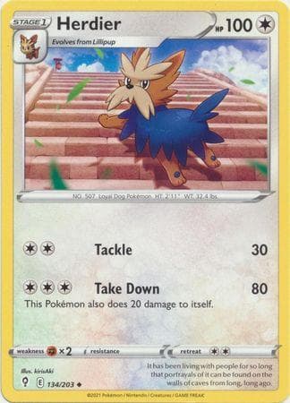 Carta Herdier (134/203) do set Céus em Evolução — Pokémon TCG | Bynx