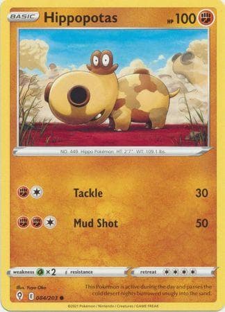 Carta Hippopotas (84/203) do set Céus em Evolução — Pokémon TCG | Bynx
