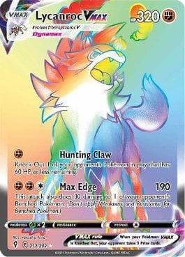 Carta Lycanroc-VMAX (213/203) do set Céus em Evolução — Pokémon TCG | Bynx