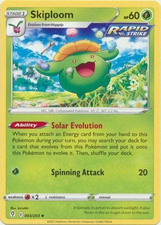 Carta Skiploom (3/203) do set Céus em Evolução — Pokémon TCG | Bynx