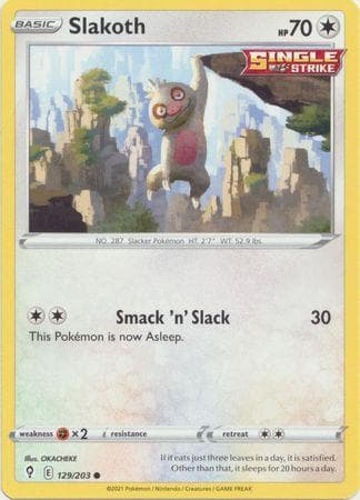 Carta Slakoth (129/203) do set Céus em Evolução — Pokémon TCG | Bynx
