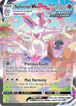 Carta Sylveon-VMAX (212/203) do set Céus em Evolução — Pokémon TCG | Bynx