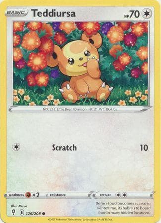 Carta Teddiursa (126/203) do set Céus em Evolução — Pokémon TCG | Bynx