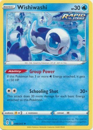 Carta Wishiwashi (46/203) do set Céus em Evolução — Pokémon TCG | Bynx