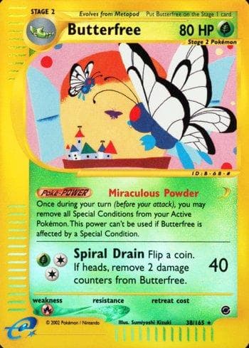 Carta Butterfree (Reverse Holo) (38b/165) do set Expedition — Pokémon TCG | Bynx