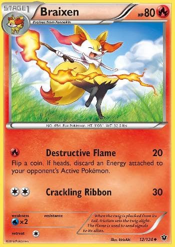 Carta Braixen (12/124) do set Fusão de Destinos — Pokémon TCG | Bynx