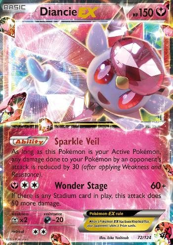 Carta Diancie-EX (72/124) do set Fusão de Destinos — Pokémon TCG | Bynx