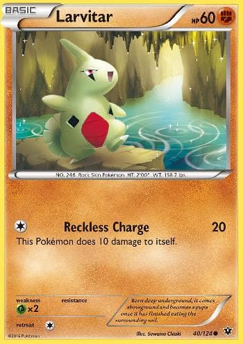 Carta Larvitar (40/124) do set Fusão de Destinos — Pokémon TCG | Bynx