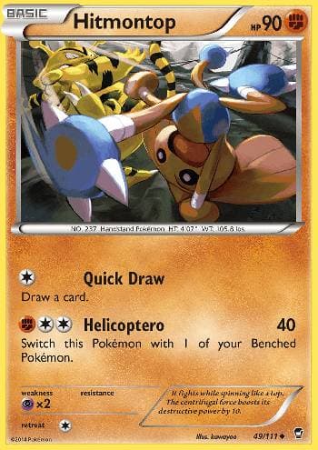 Carta Hitmontop (49/111) do set Punhos Furiosos — Pokémon TCG | Bynx