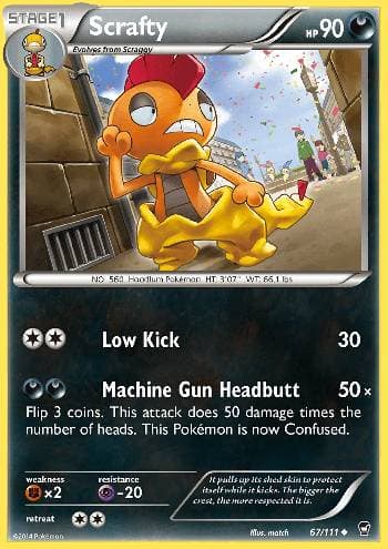 Carta Scrafty (67/111) do set Punhos Furiosos — Pokémon TCG | Bynx