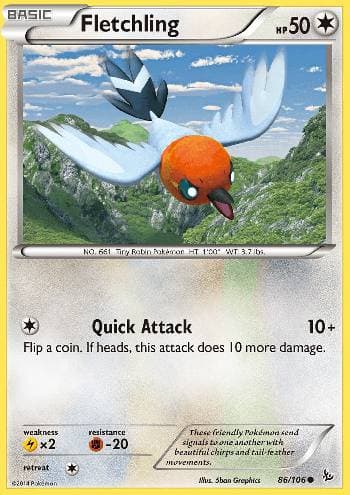 Carta Fletchling (86/106) do set Flash de Fogo — Pokémon TCG | Bynx
