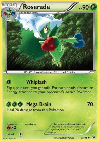 Carta Roserade (9/106) do set Flash de Fogo — Pokémon TCG | Bynx