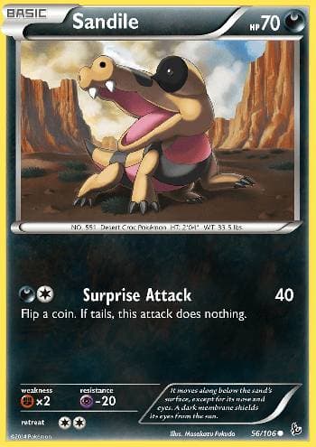 Carta Sandile (56/106) do set Flash de Fogo — Pokémon TCG | Bynx