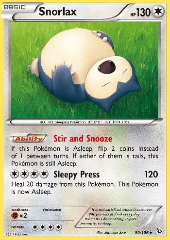 Carta Snorlax (80/106) do set Flash de Fogo — Pokémon TCG | Bynx