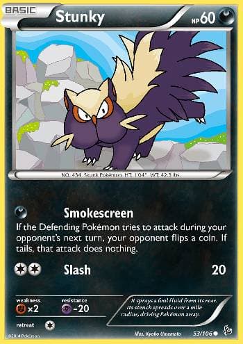 Carta Stunky (53/106) do set Flash de Fogo — Pokémon TCG | Bynx