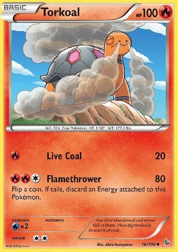 Carta Torkoal (16/106) do set Flash de Fogo — Pokémon TCG | Bynx