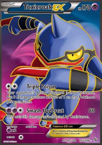 Carta Toxicroak-EX (102/106) do set Flash de Fogo — Pokémon TCG | Bynx