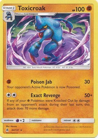 Carta Toxicroak (64/131) do set Luz Proibida — Pokémon TCG | Bynx