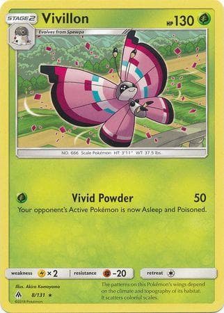 Carta Vivillion (8/131) do set Luz Proibida — Pokémon TCG | Bynx